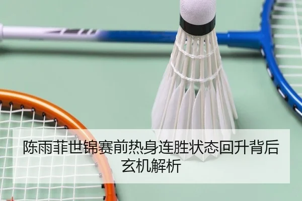陈雨菲世锦赛前热身连胜状态回升背后玄机解析